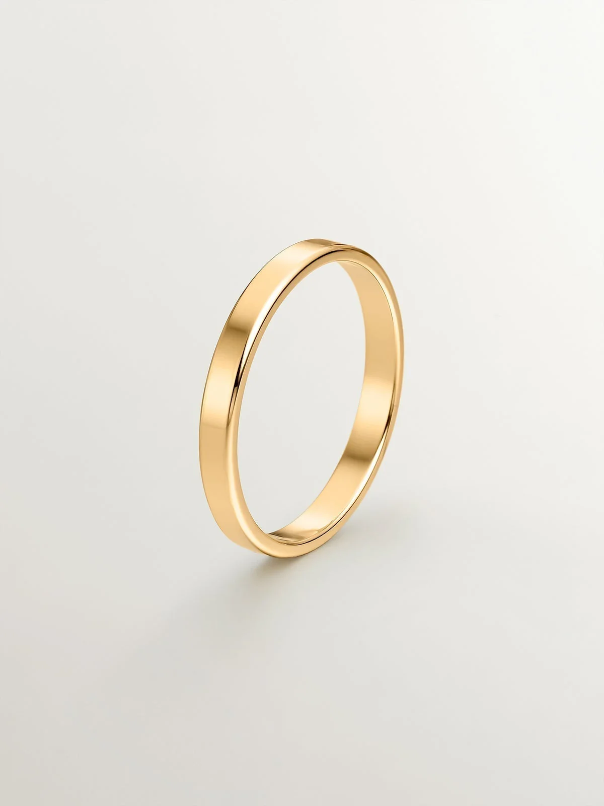 Alianza de oro amarillo de 18k plana de 2,40mm