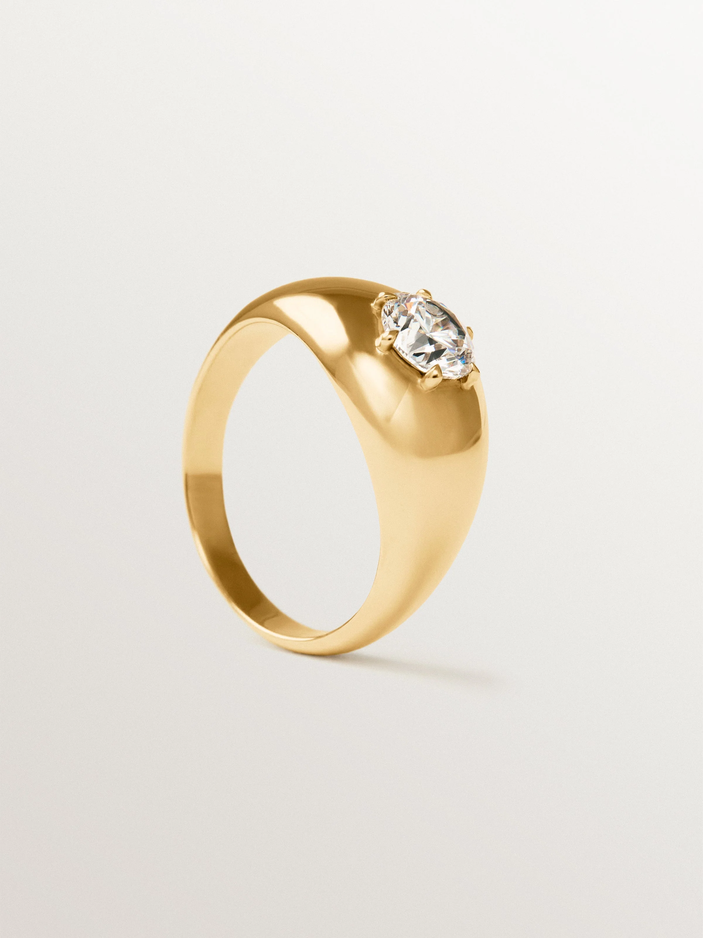 Anillo de oro amarillo de 9K con diamante lab grown - Image 6