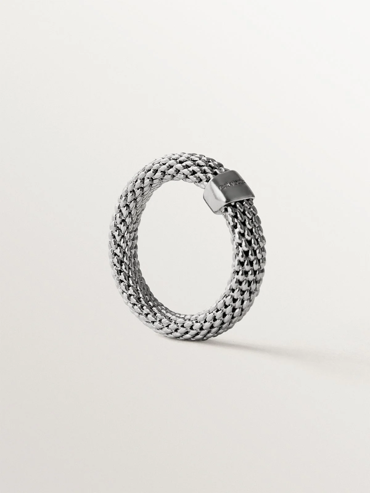 Anillo de plata 925 con textura de malla - Image 5