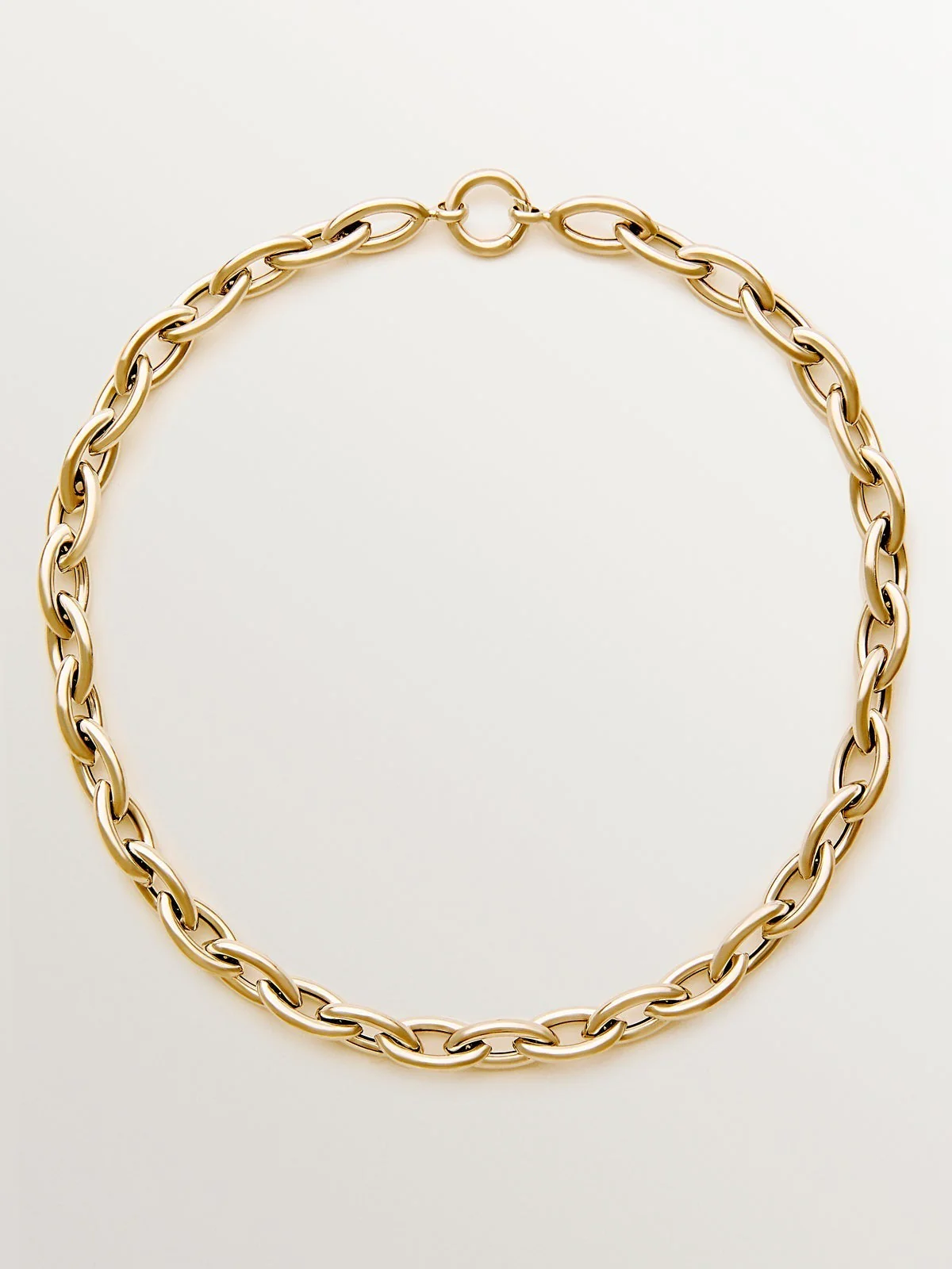 Cadena de plata 925 bañada en oro amarillo de 18K de eslabones ovalados