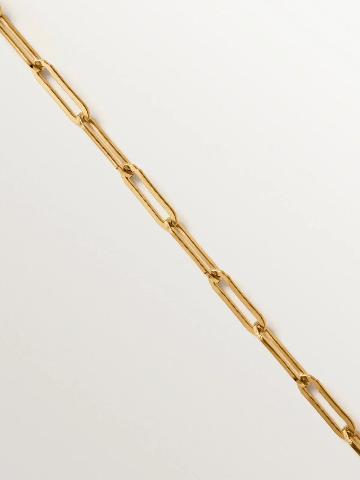 Cadena eslabón rectangular 80 cm de plata 925 bañada en oro de 18K - Image 3