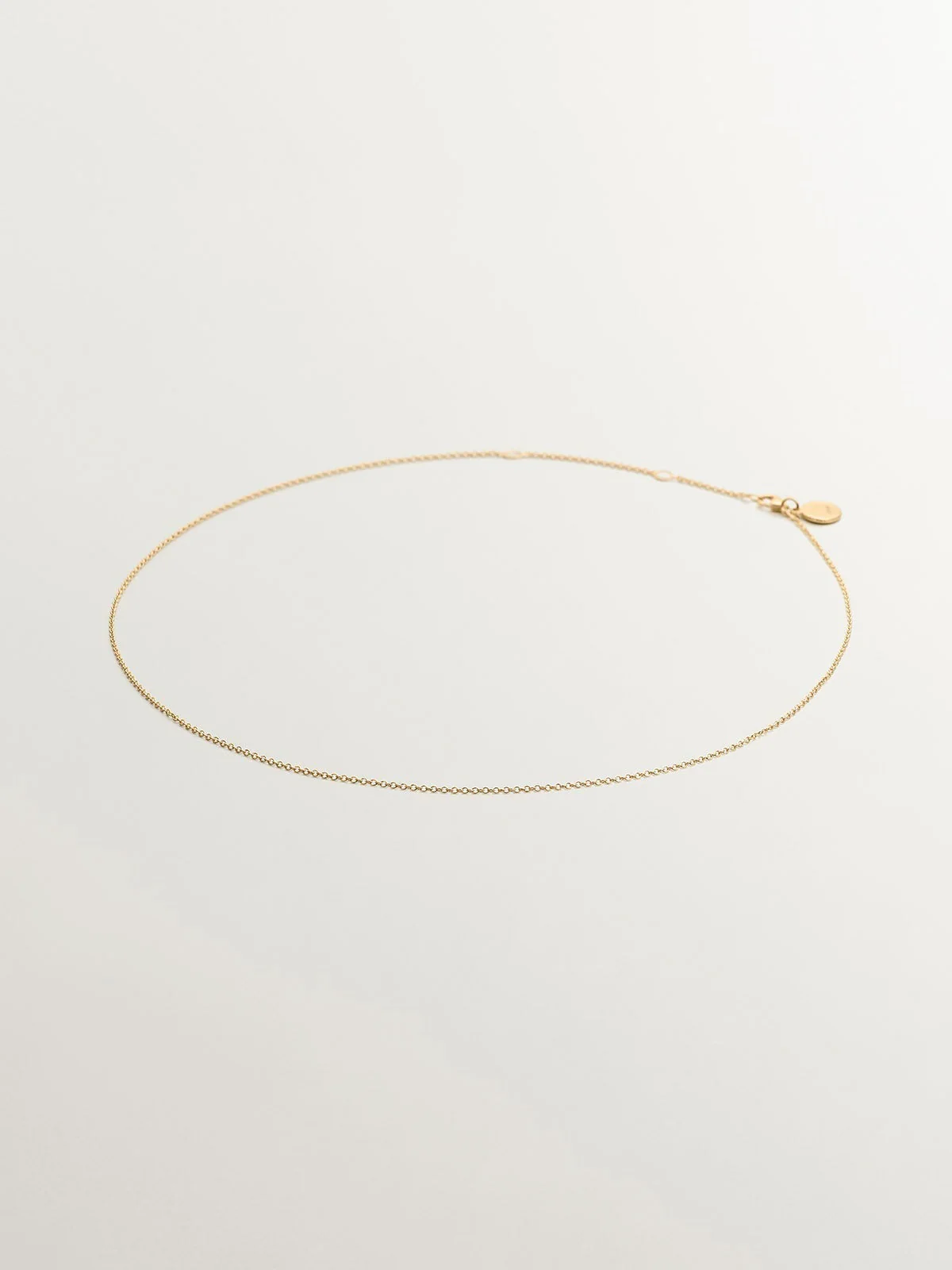 Cadena sencilla ajustable de plata 925 bañada en oro amarillo de 18 K