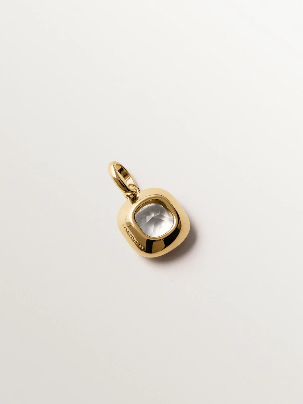 Charm de plata 925 bañada en oro amarillo de 18K con topacio azul sky - Image 3
