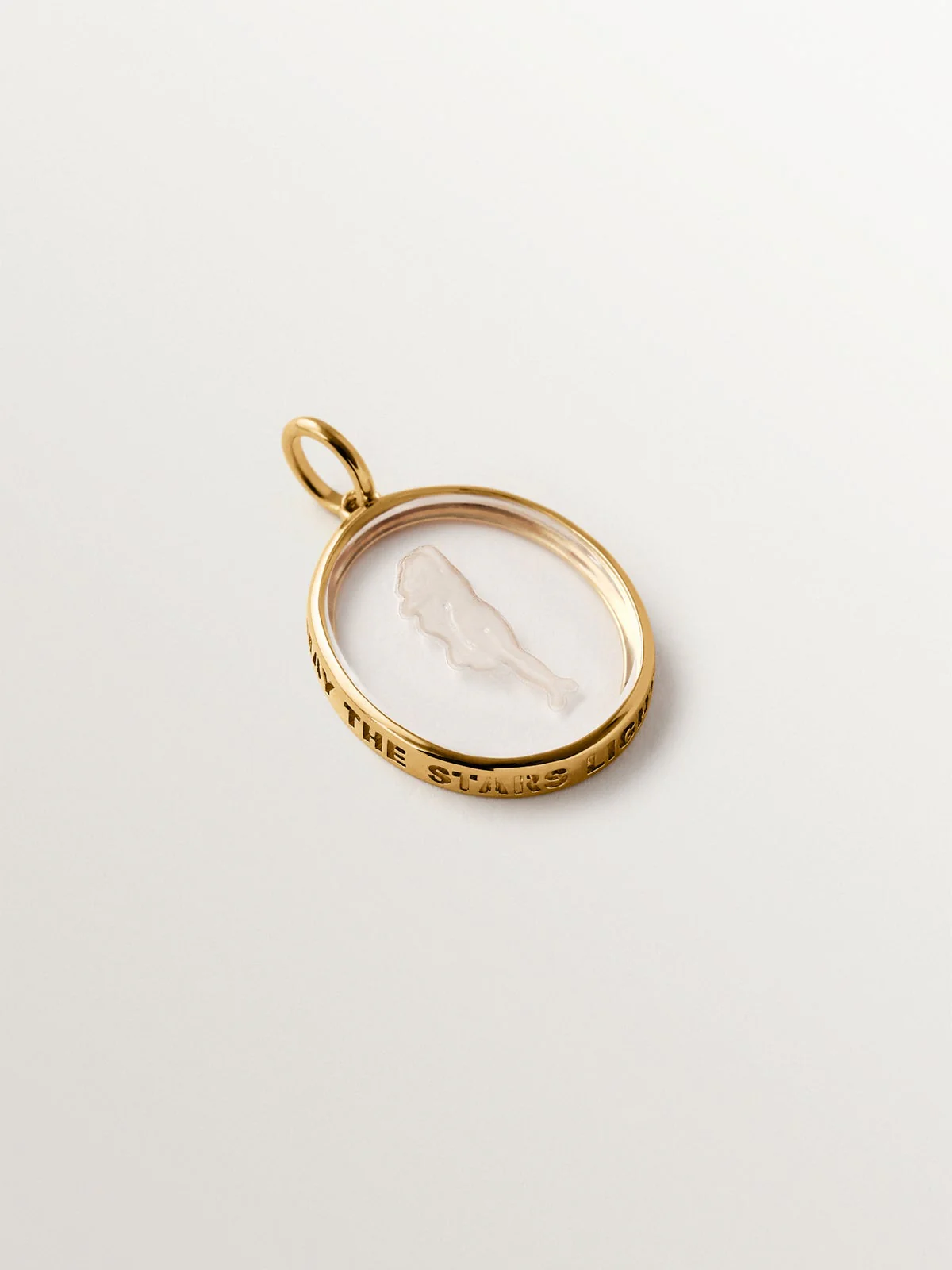 Charm Virgo de plata 925 bañada en oro amarillo de 18K y cristal de roca