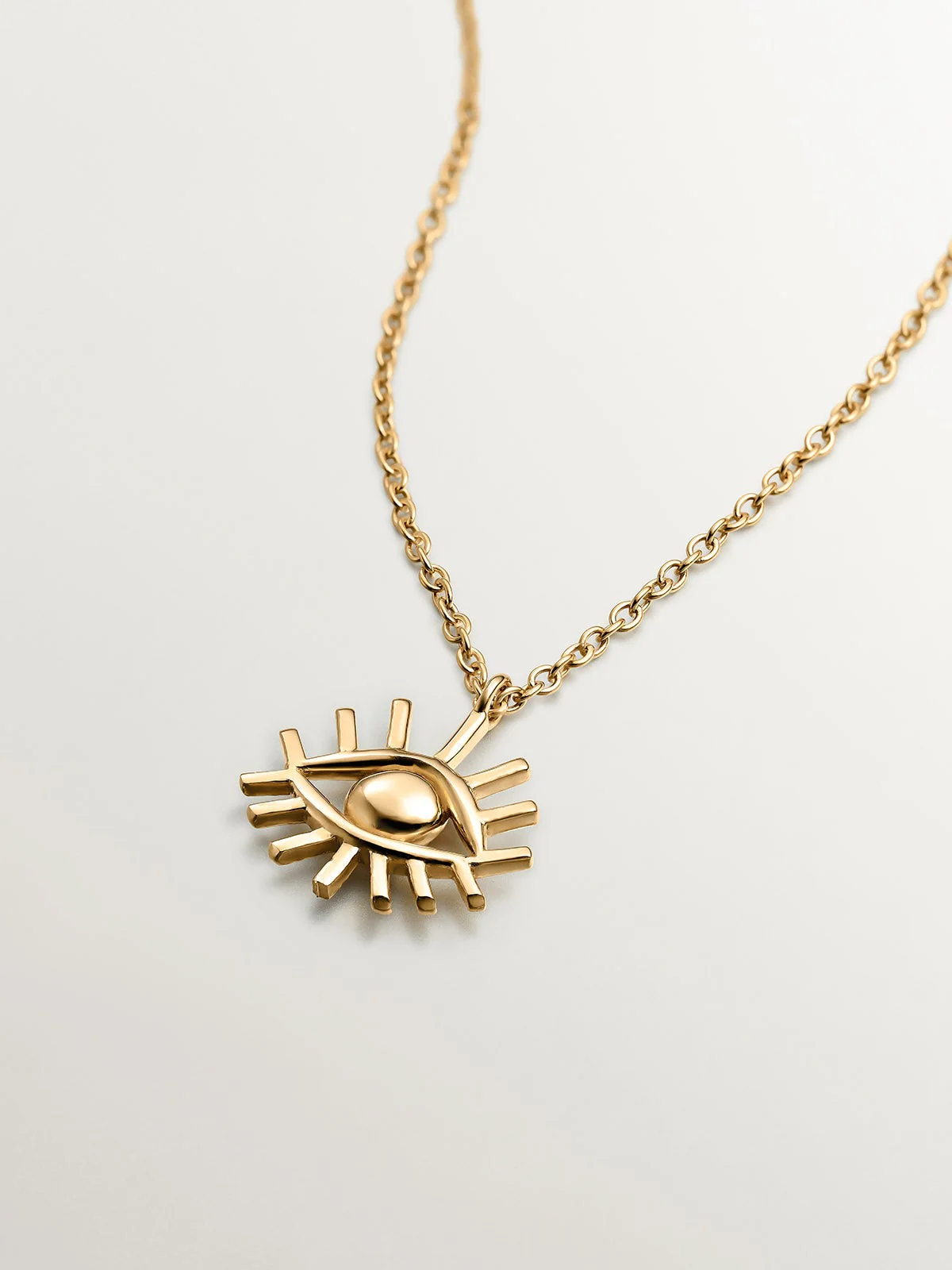 Colgante de plata 925 bañada en oro amarillo de 18K con ojo - Image 5
