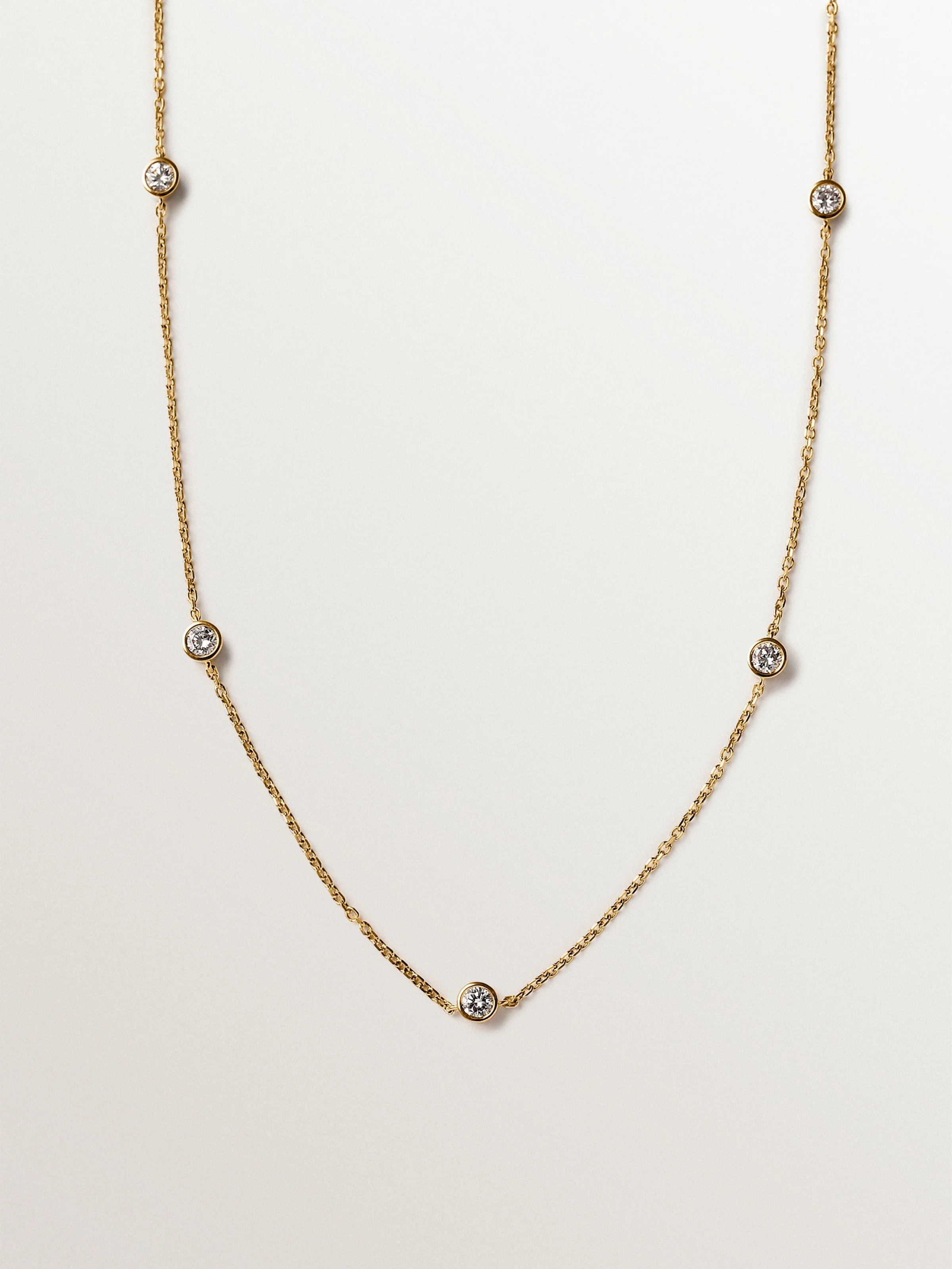 Collar de oro amarillo de 9K con diamantes lab grown