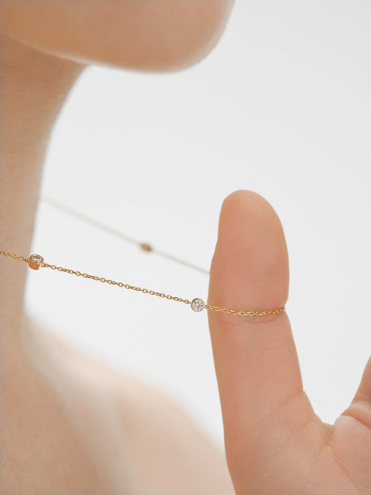 Collar de oro amarillo de 9K con diamantes lab grown - Image 2