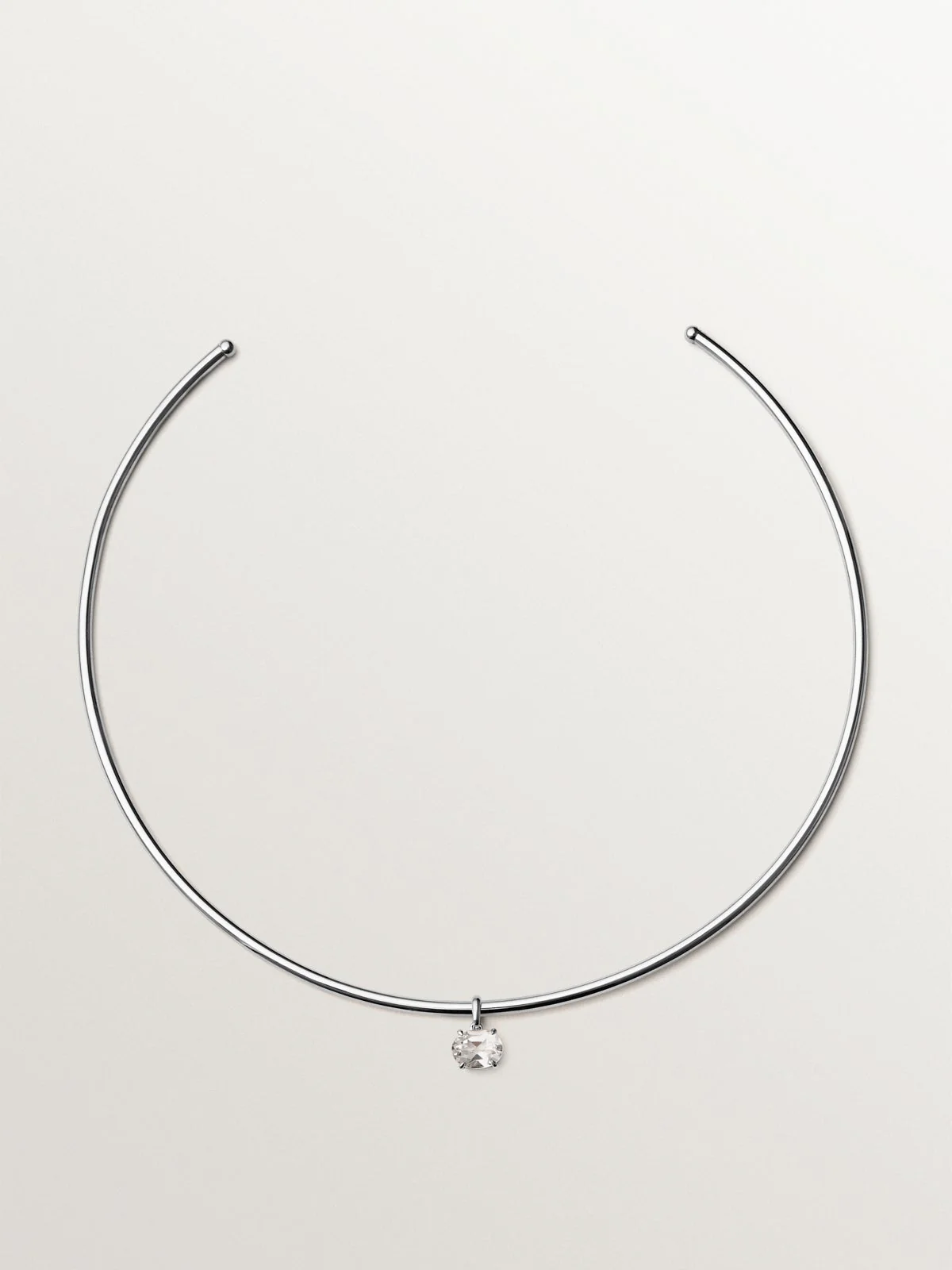 Collar de plata 925 con cuarzo blanco