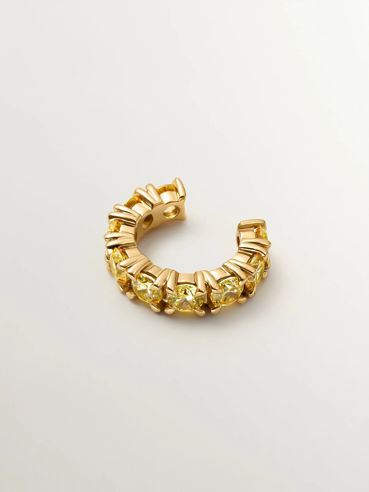 Earcuff bañado en oro amarillo con cristales amarillos - Image 4