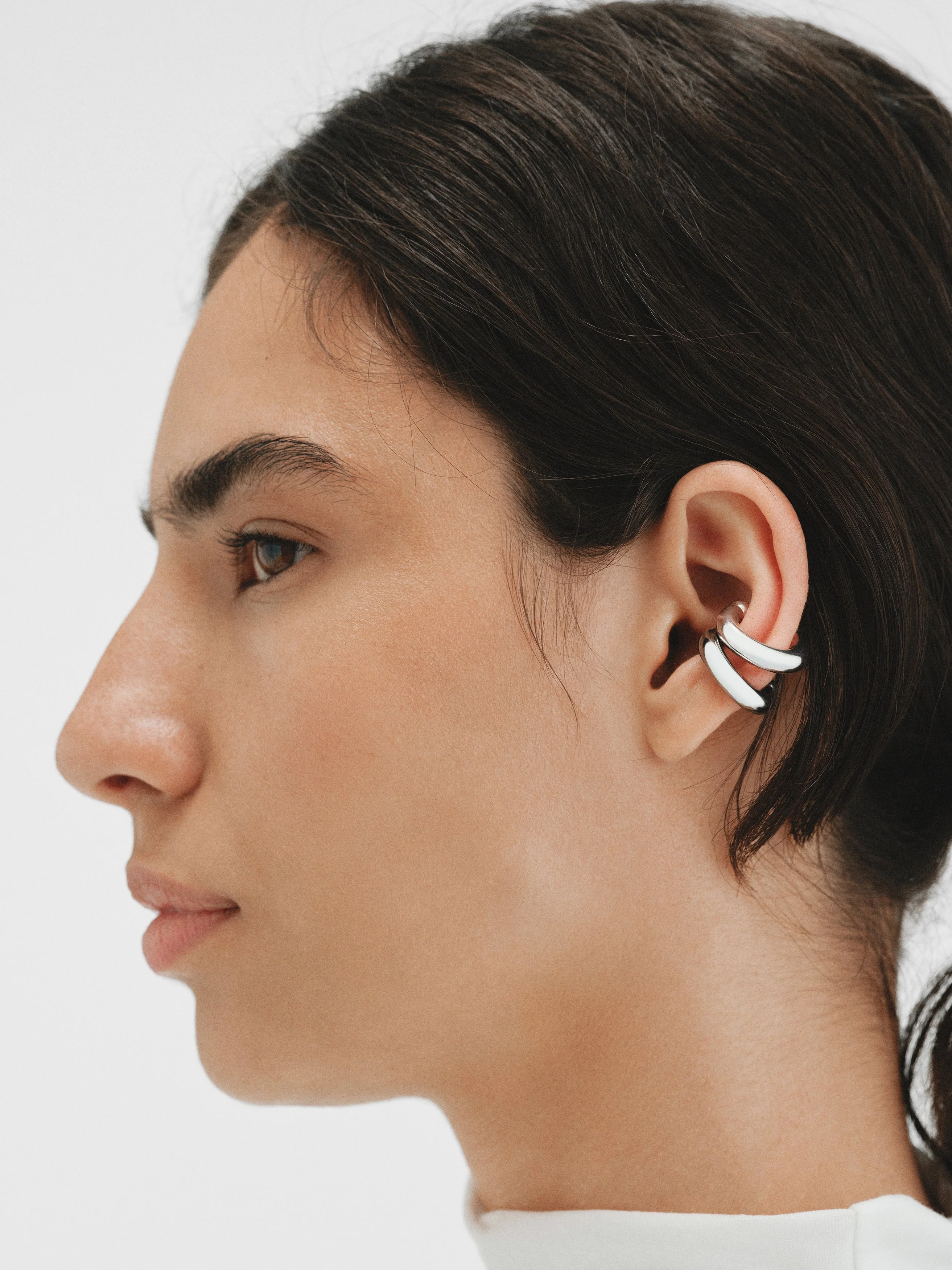 Earcuff grueso de plata 925 con acabado gunmetal - Image 5