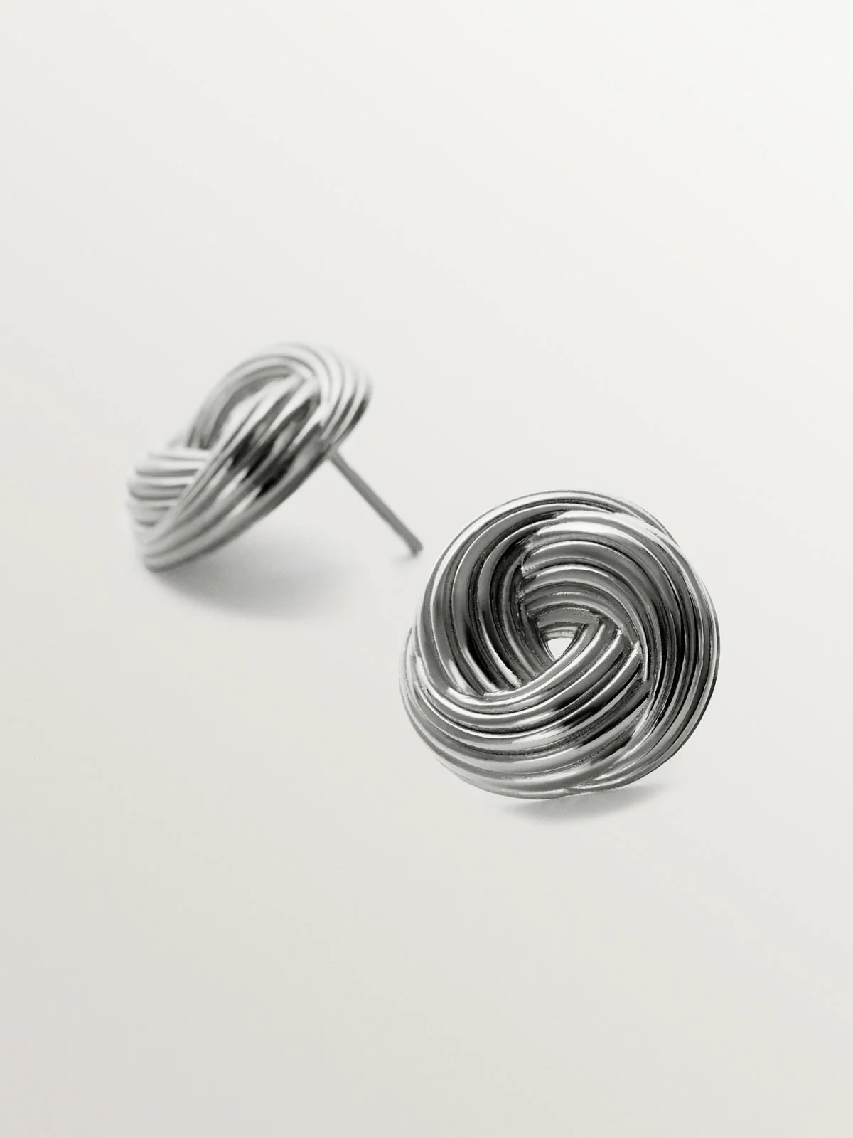 Pendientes de plata 925 rodiada con textura gallonada - Image 3
